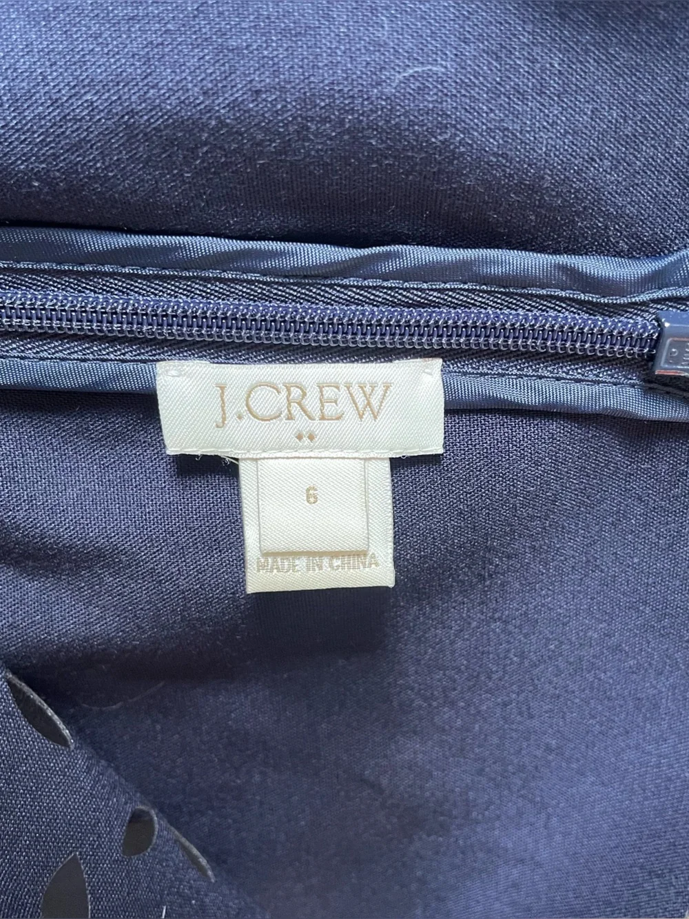 J. Crew Laser-cut Floral Navy Women's Dress Size 6